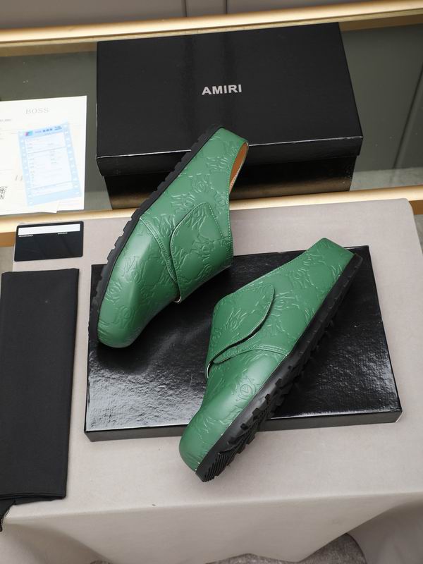 AMIRI Green Embossed Slip-On Mules