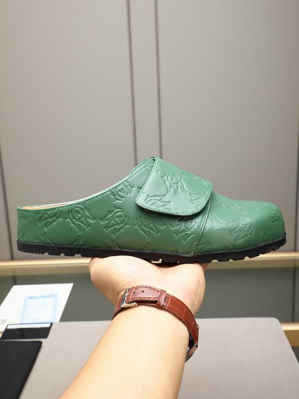 AMIRI Green Embossed Slip-On Mules
