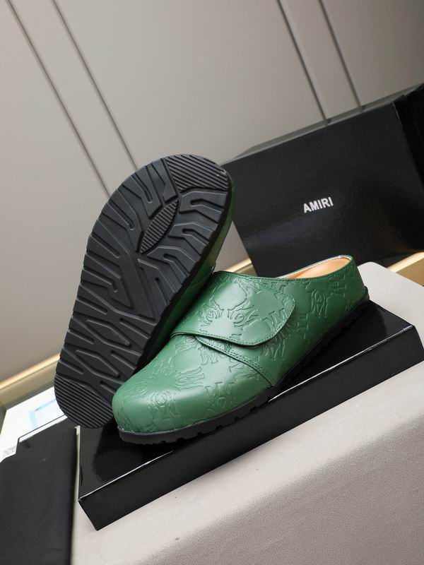 AMIRI Green Embossed Slip-On Mules