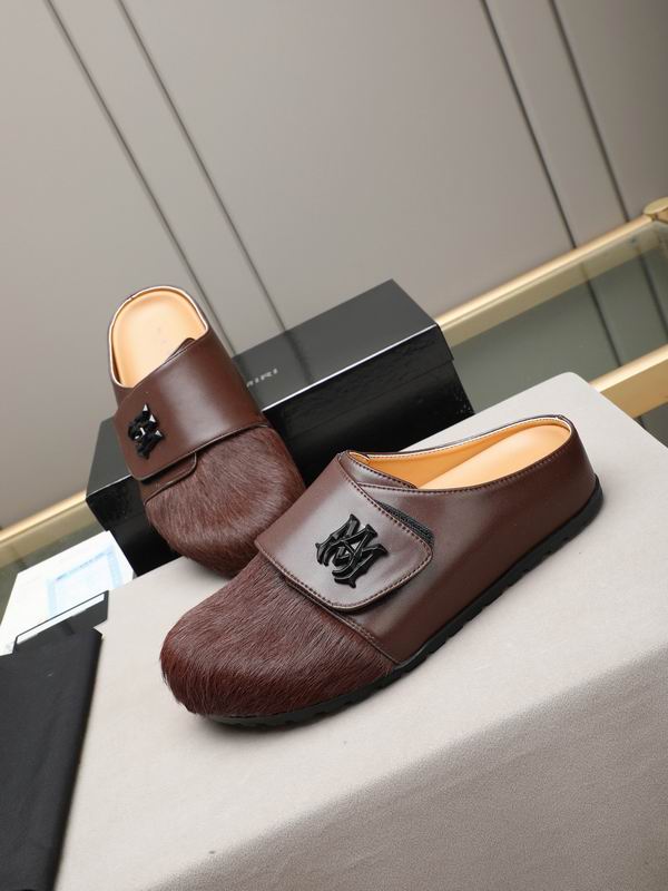 AMIRI Brown Textured-Toe Slip-On Mules