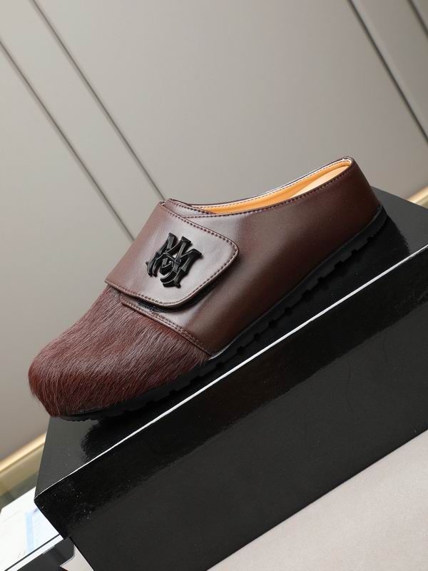 AMIRI Brown Textured-Toe Slip-On Mules