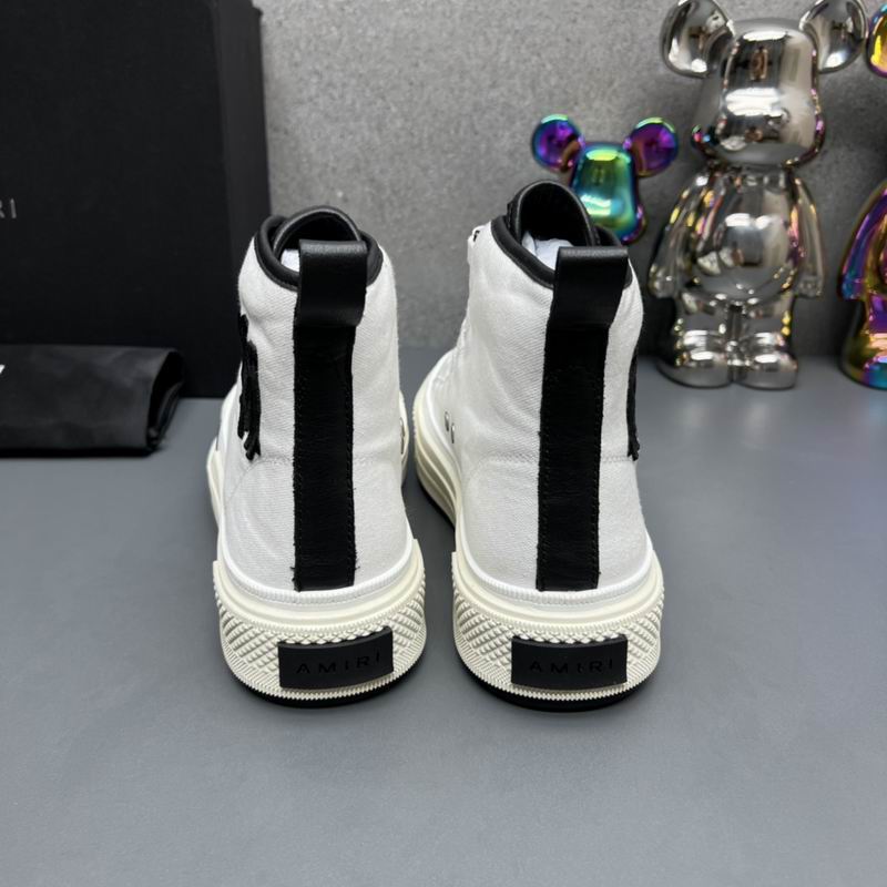 AMIRI Black & White Lace-Up High-Top Sneakers