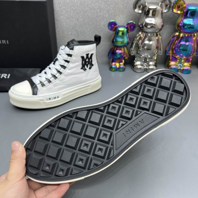 AMIRI Black & White Lace-Up High-Top Sneakers