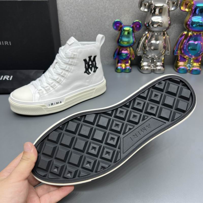 AMIRI White Monogram Lace-Up High-Top Sneakers