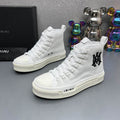 AMIRI White Monogram Lace-Up High-Top Sneakers