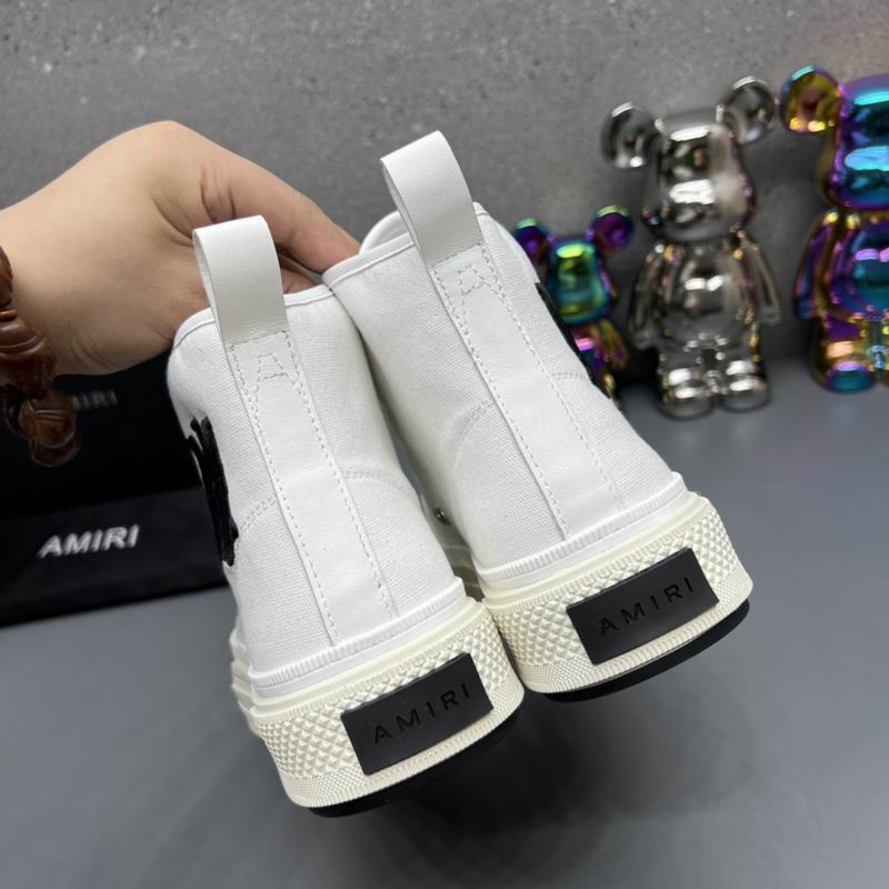 AMIRI White Monogram Lace-Up High-Top Sneakers