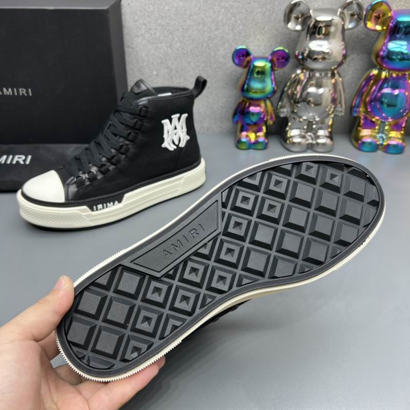 AMIRI Black High-Top Sneakers with White Monogram