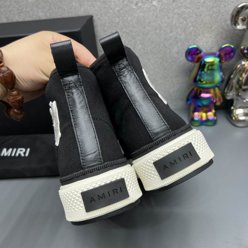 AMIRI Black High-Top Sneakers with White Monogram