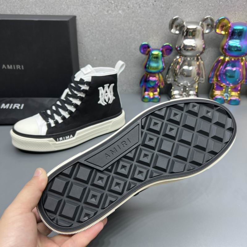 AMIRI Black High-Top Sneakers with White Contrast Details