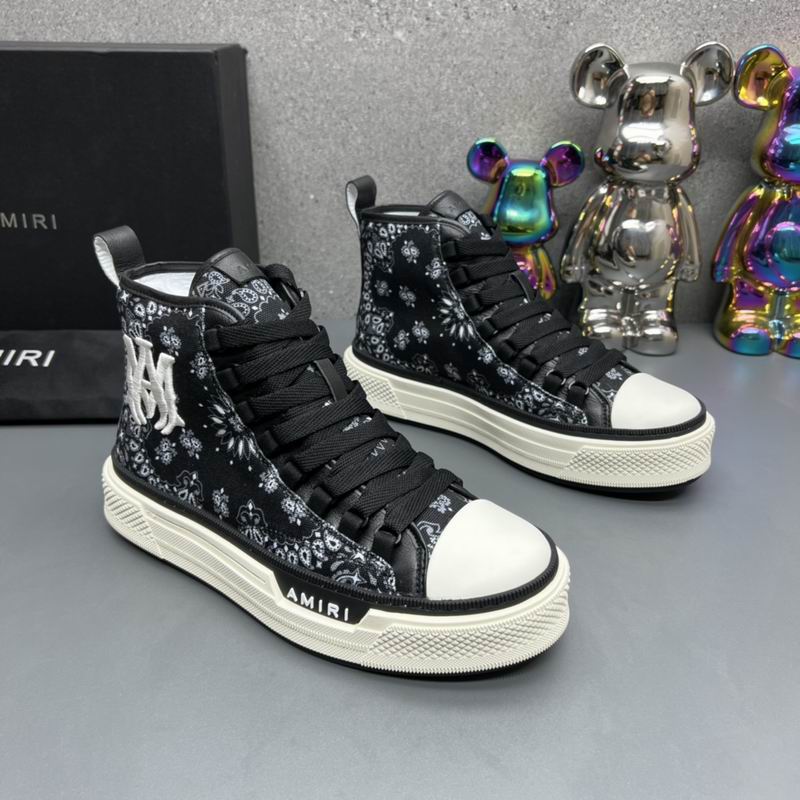 AMIRI Black Paisley Monogram High-Top Sneakers
