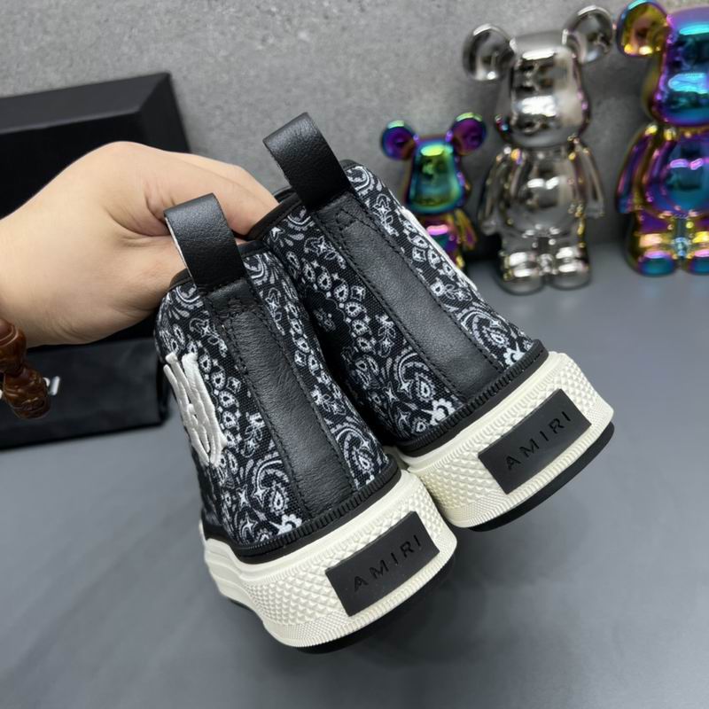 AMIRI Black Paisley Monogram High-Top Sneakers