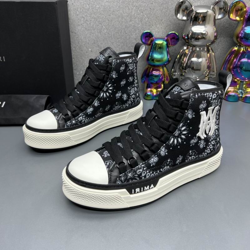 AMIRI Black Paisley Monogram High-Top Sneakers