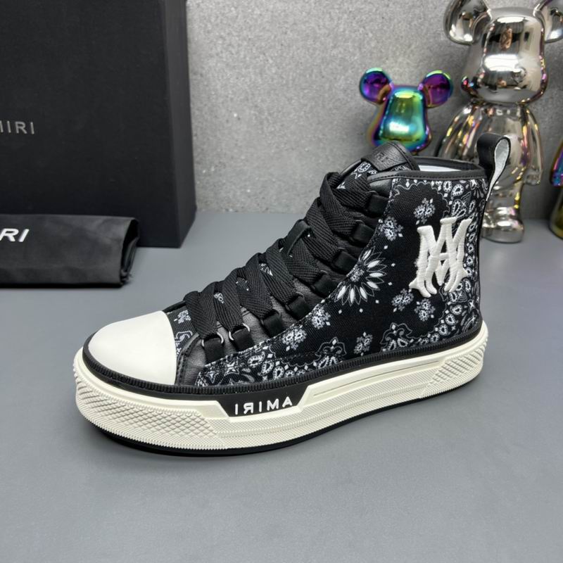 AMIRI Black Paisley Monogram High-Top Sneakers