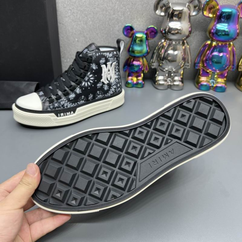 AMIRI Black Paisley Monogram High-Top Sneakers