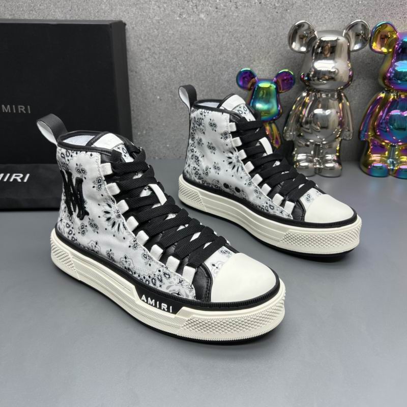 AMIRI White Paisley Monogram High-Top Sneakers