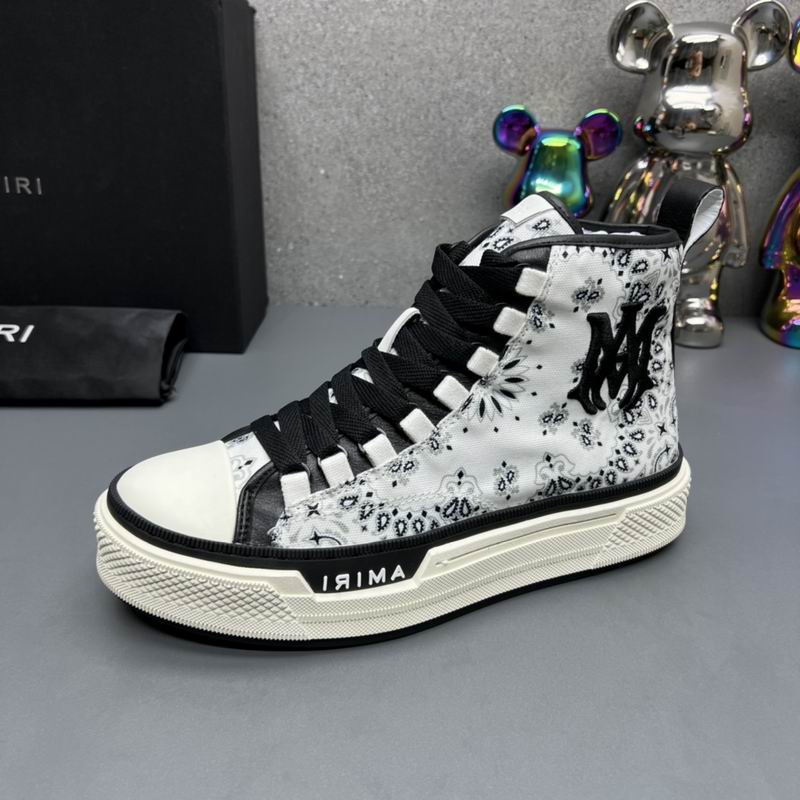 AMIRI White Paisley Monogram High-Top Sneakers
