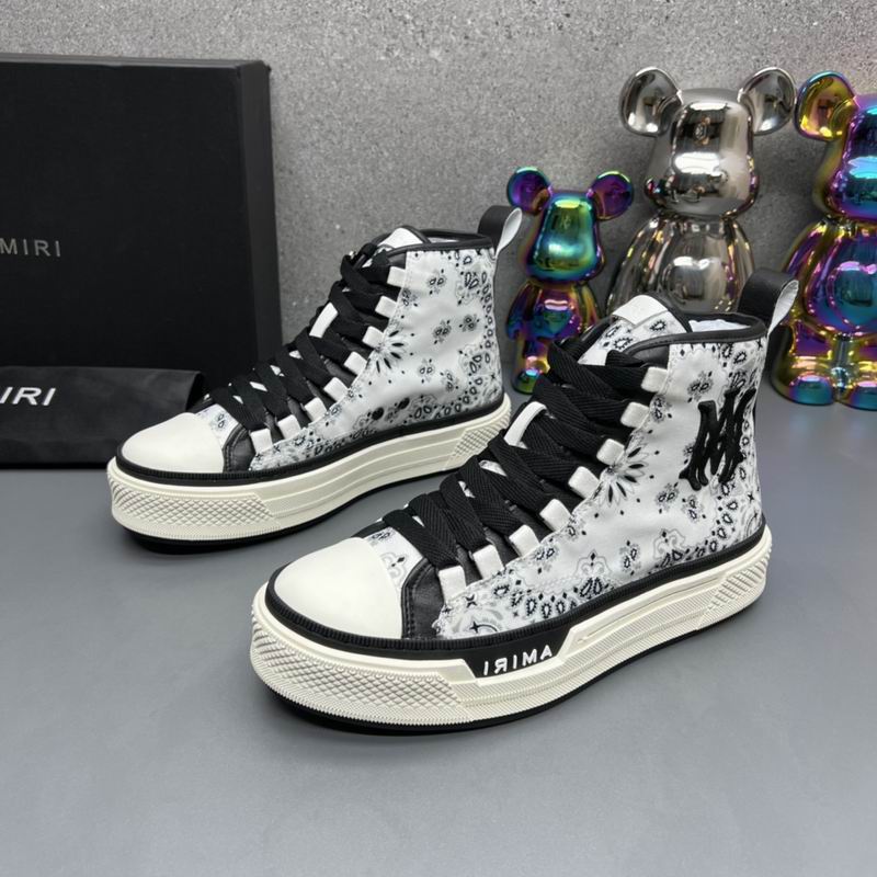 AMIRI White Paisley Monogram High-Top Sneakers
