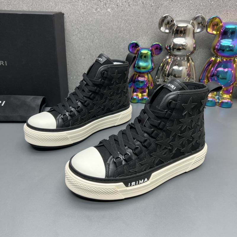 AMIRI Black Star-Detail Lace-Up High-Top Sneakers