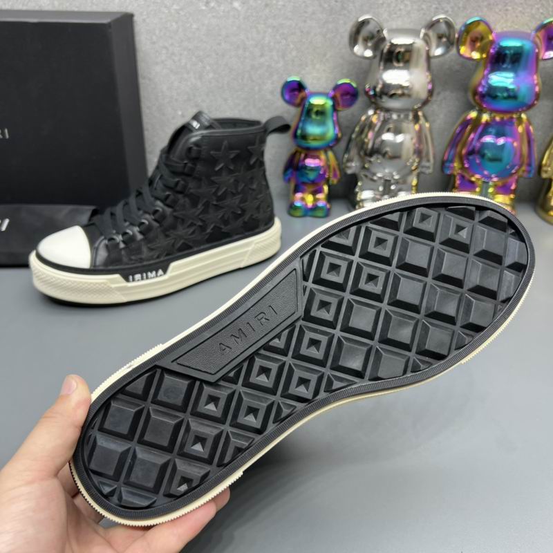 AMIRI Black Star-Detail Lace-Up High-Top Sneakers
