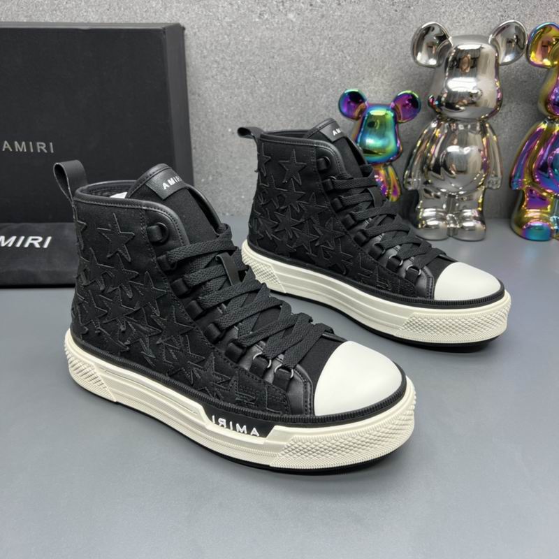 AMIRI Black Star-Detail Lace-Up High-Top Sneakers