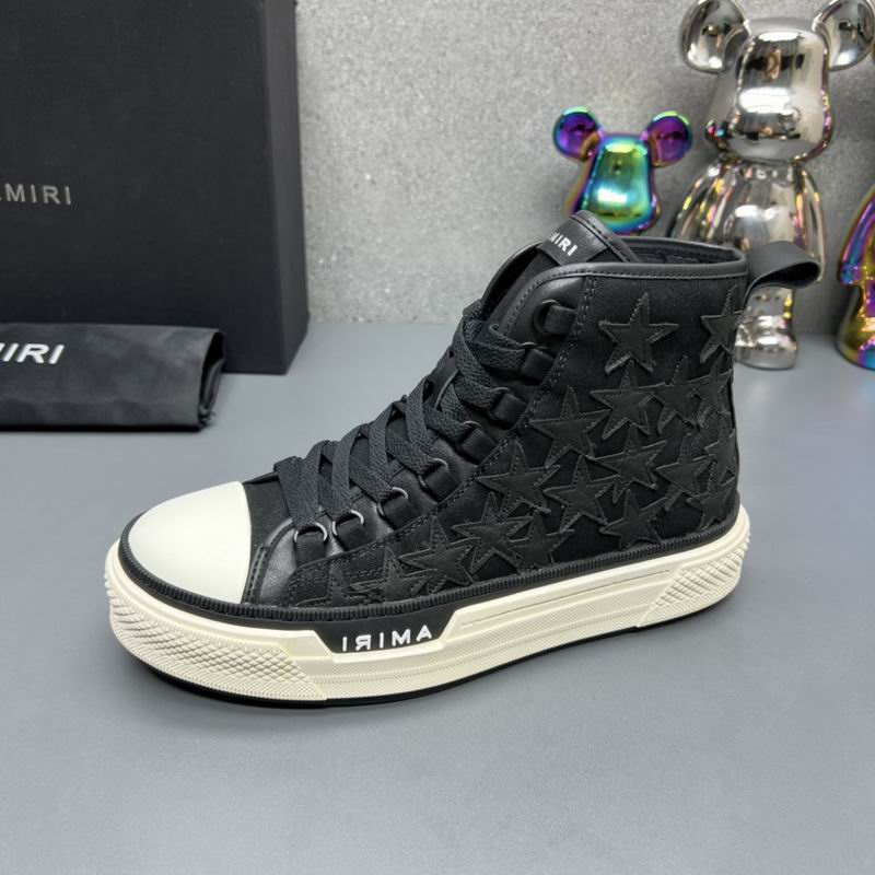 AMIRI Black Star-Detail Lace-Up High-Top Sneakers