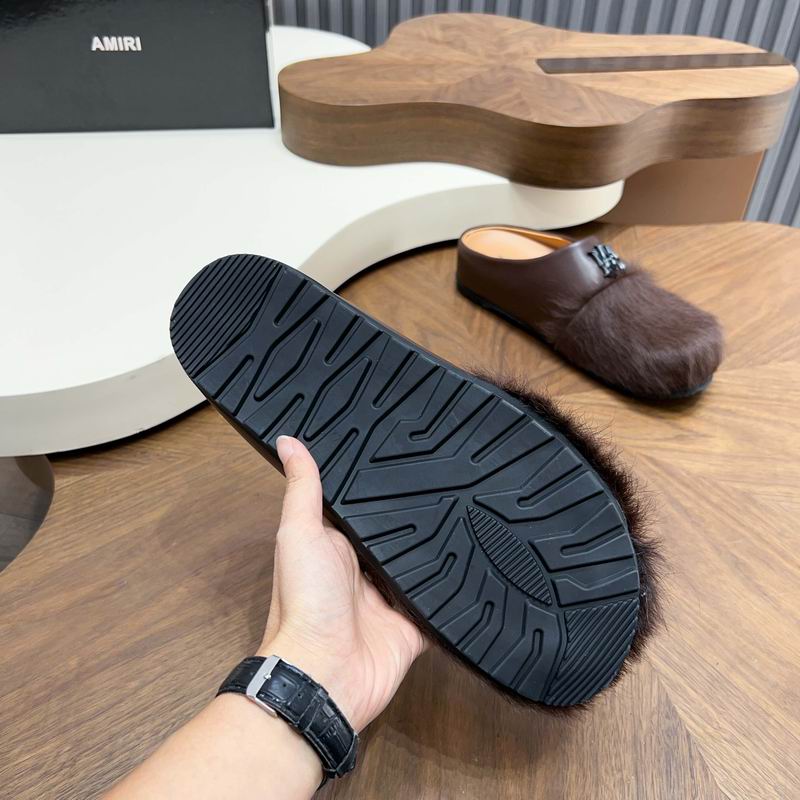 MARNI Brown Textured-Toe Slip-On Mules