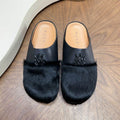 MARNI Black Textured-Toe Slip-On Mules