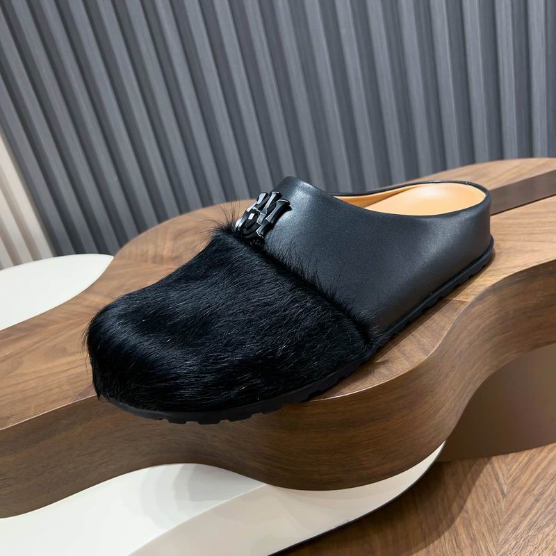 MARNI Black Textured-Toe Slip-On Mules