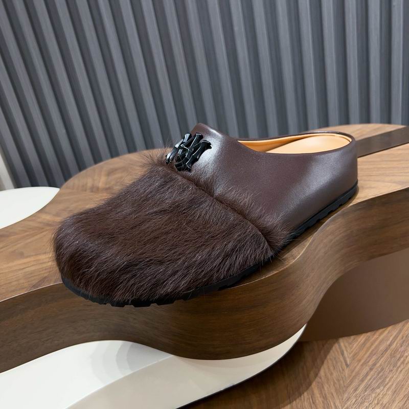 MARNI Brown Textured-Toe Slip-On Mules