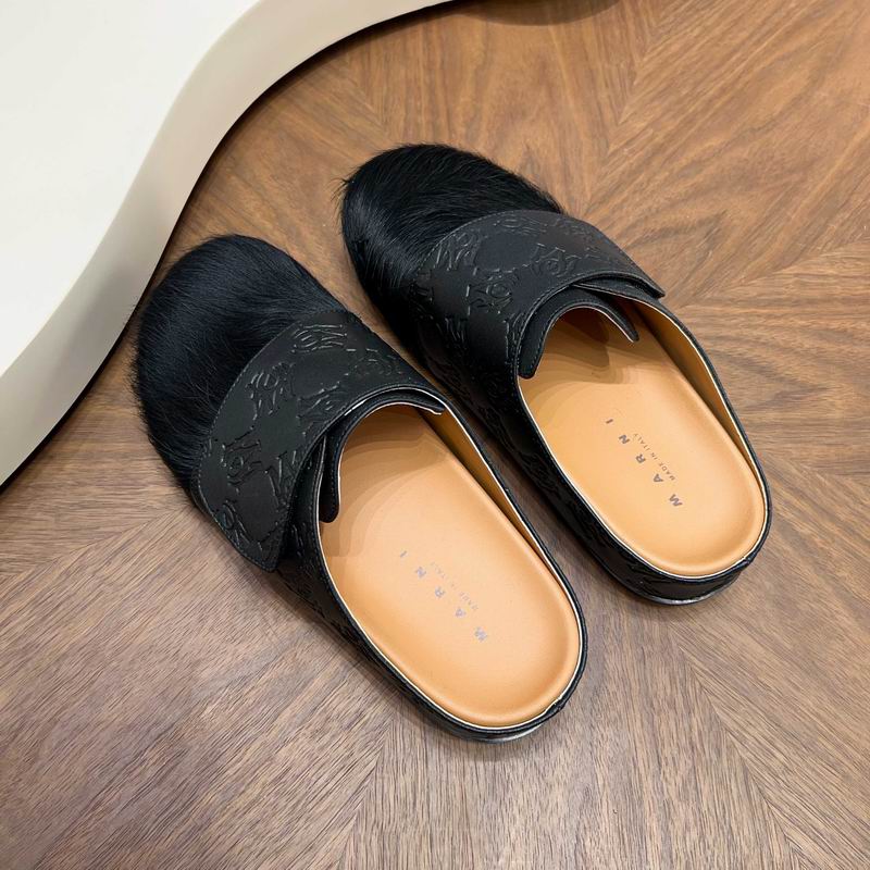 MARNI Black Embossed-Panel Textured-Toe Mules