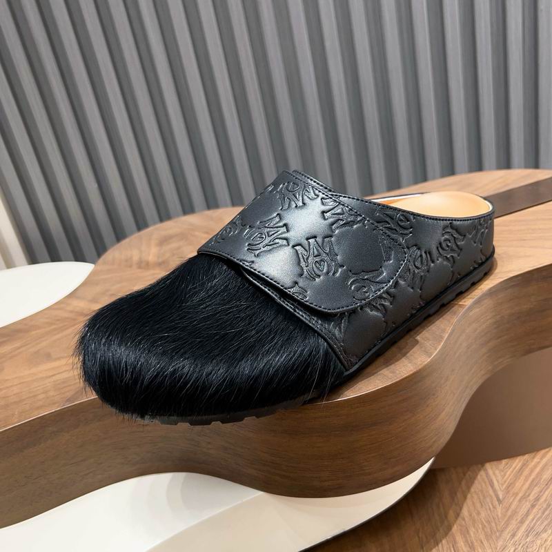 MARNI Black Embossed-Panel Textured-Toe Mules