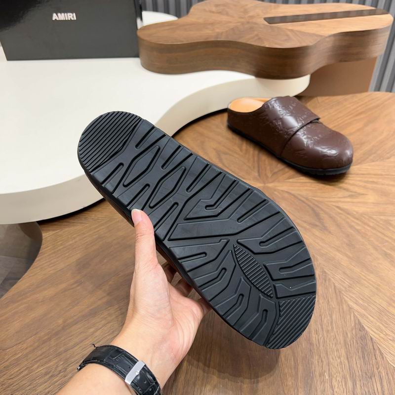MARNI Brown Embossed Slip-On Mules