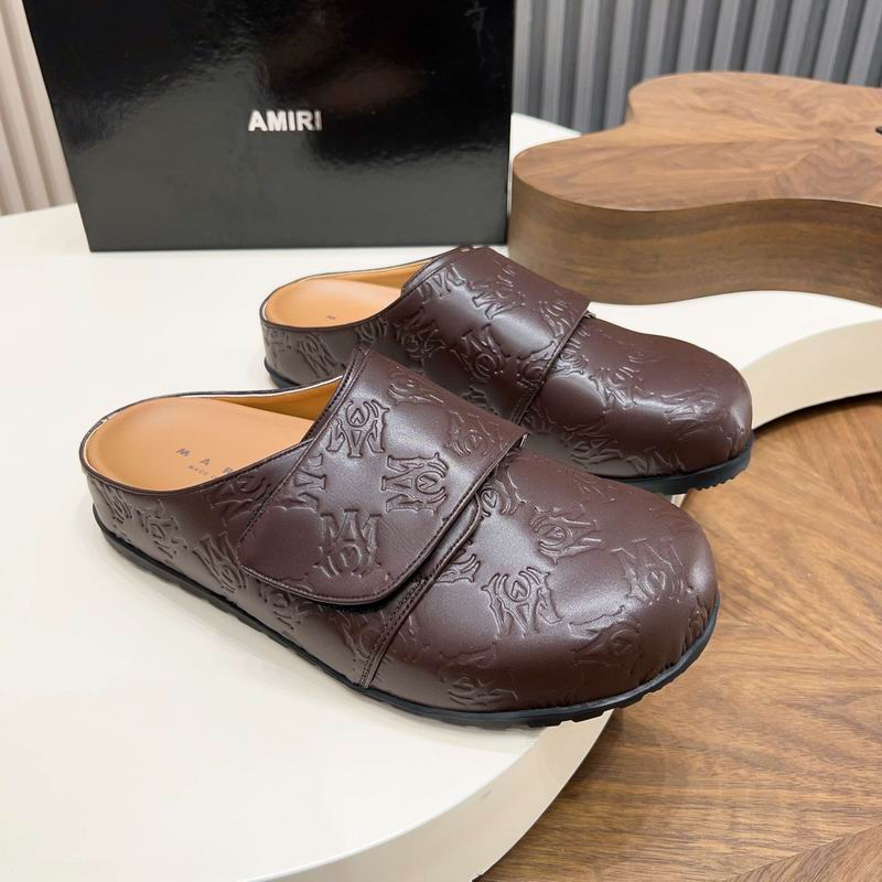 MARNI Brown Embossed Slip-On Mules