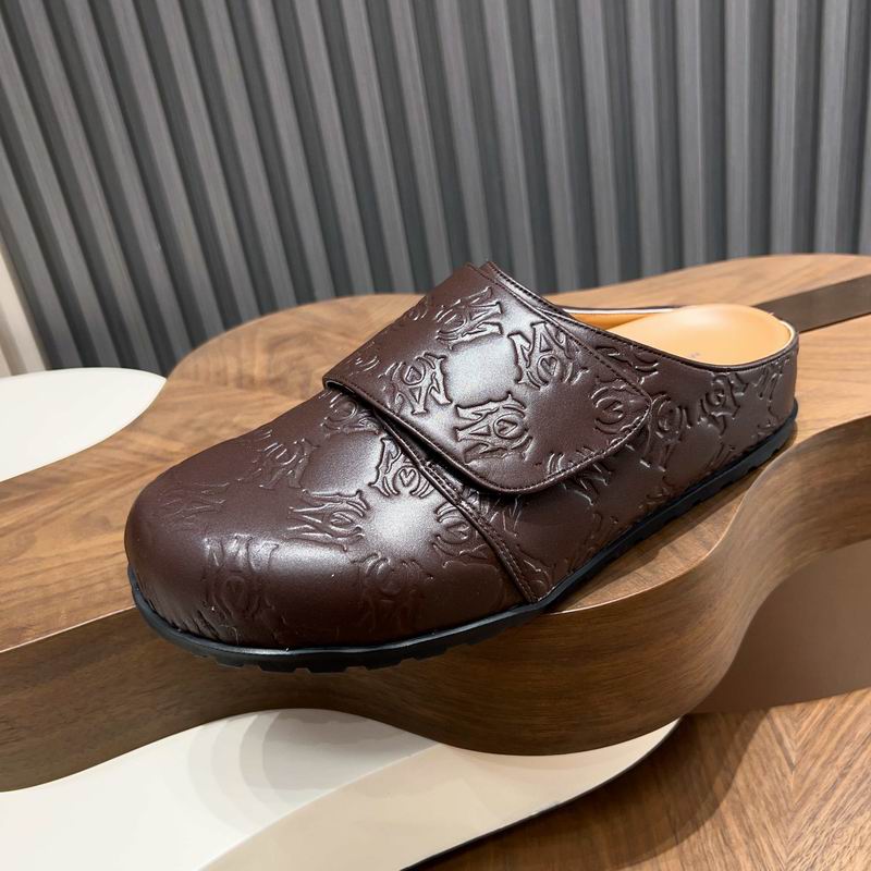 MARNI Brown Embossed Slip-On Mules