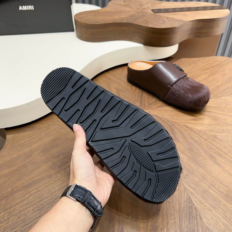 MARNI Brown Wide-Panel Textured-Toe Mules