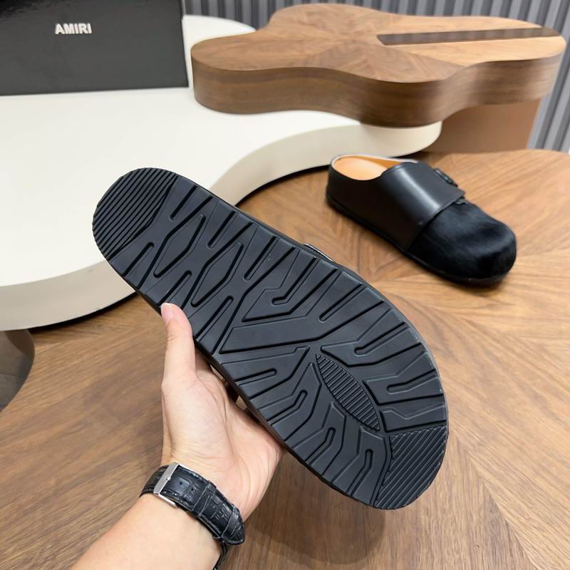 MARNI Black Wide-Panel Textured-Toe Mules