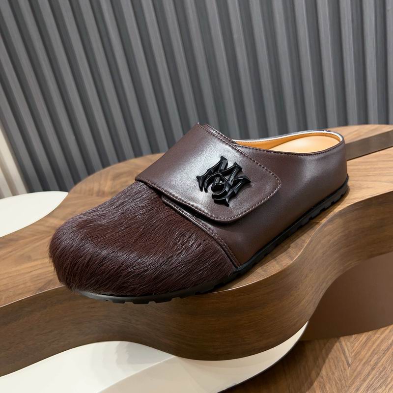 MARNI Brown Wide-Panel Textured-Toe Mules