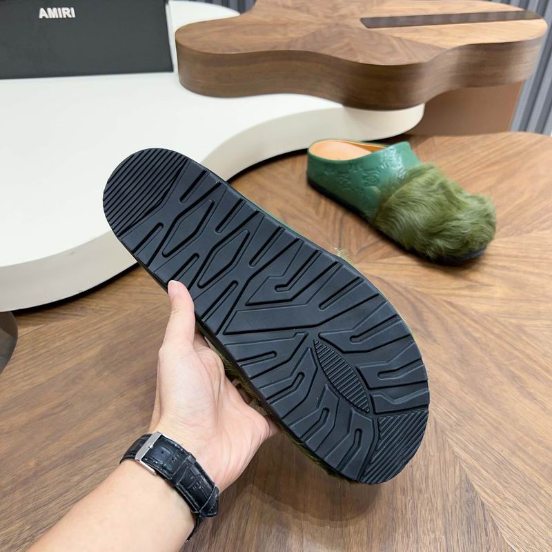 MARNI Green Embossed-Upper Textured-Toe Mules