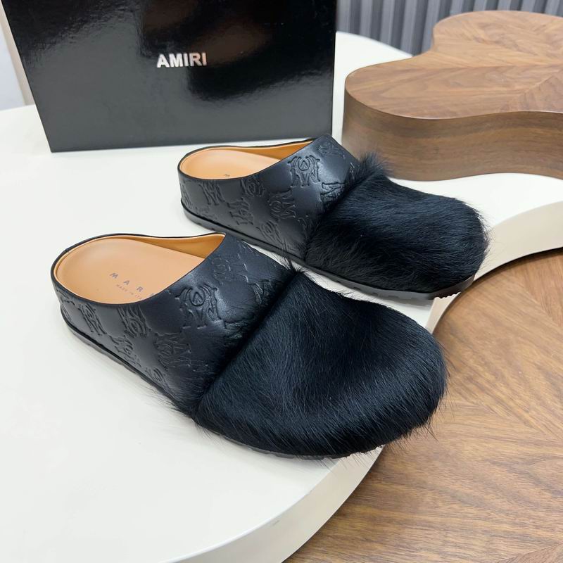 MARNI Black Embossed-Upper Textured-Toe Mules