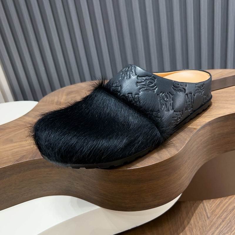 MARNI Black Embossed-Upper Textured-Toe Mules