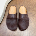 MARNI Brown Embossed-Upper Textured-Toe Mules