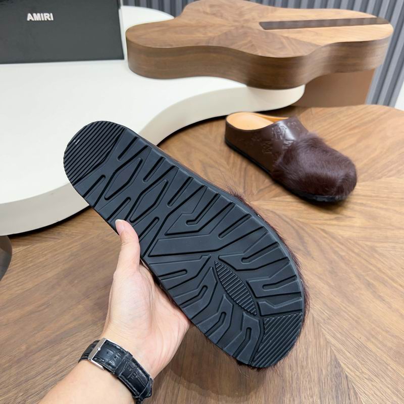 MARNI Brown Embossed-Upper Textured-Toe Mules