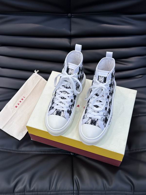 AMIRI Black & White All-Over Monogram High-Top Sneakers