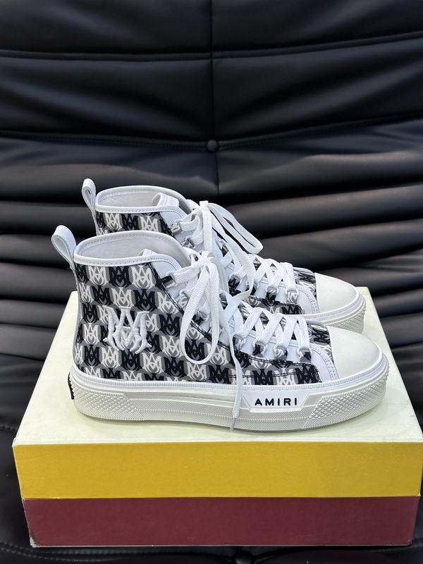 AMIRI Black & White All-Over Monogram High-Top Sneakers