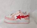 BAPE Pink & White Red Star Low-Top Sneakers