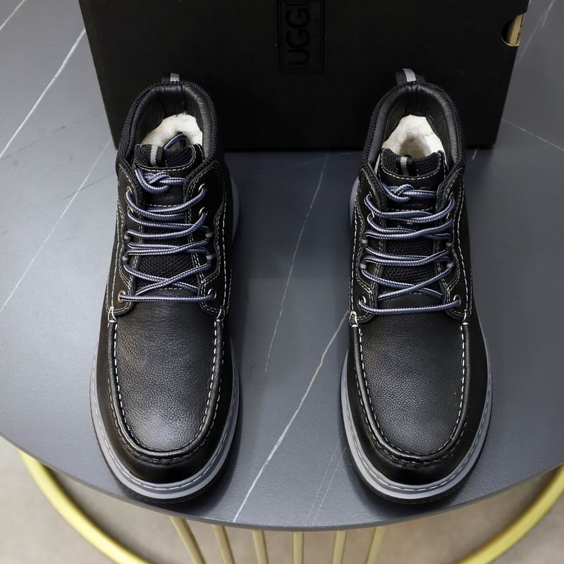 UGG Black Moc-Toe Lace-Up Ankle Boots