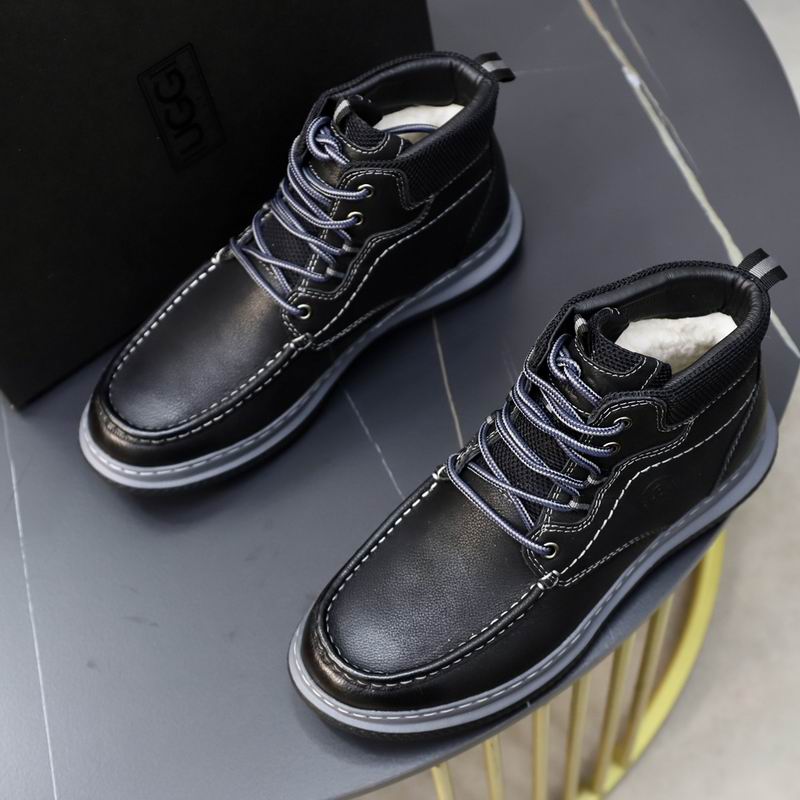 UGG Black Moc-Toe Lace-Up Ankle Boots