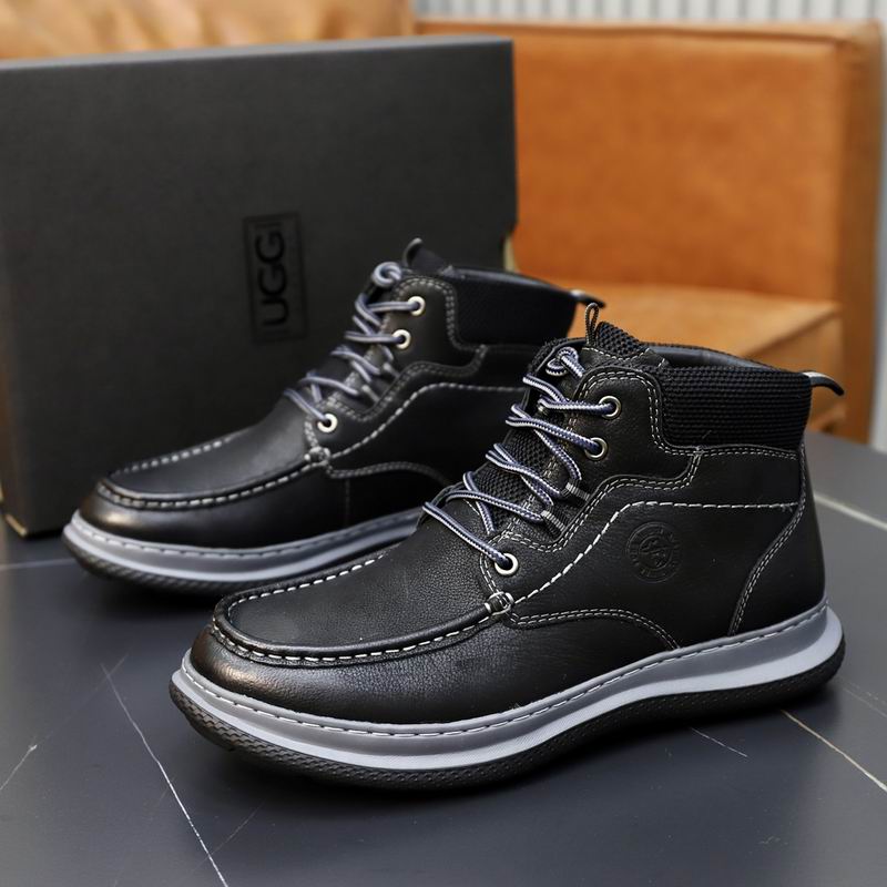 UGG Black Moc-Toe Lace-Up Ankle Boots