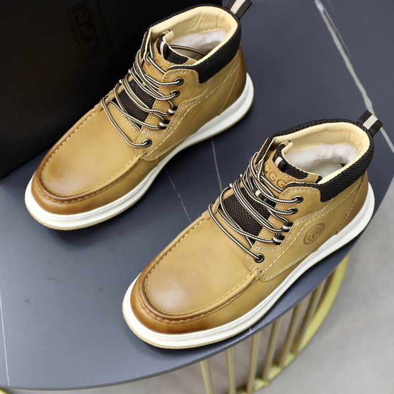 UGG Tan Moc-Toe Lace-Up Ankle Boots