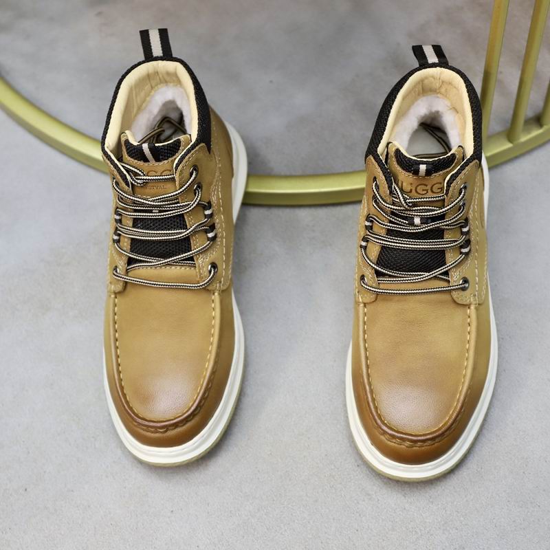 UGG Tan Moc-Toe Lace-Up Ankle Boots
